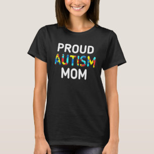 Unique Proud Autism Mom Colored Puzzle Pieces Awar T-Shirt