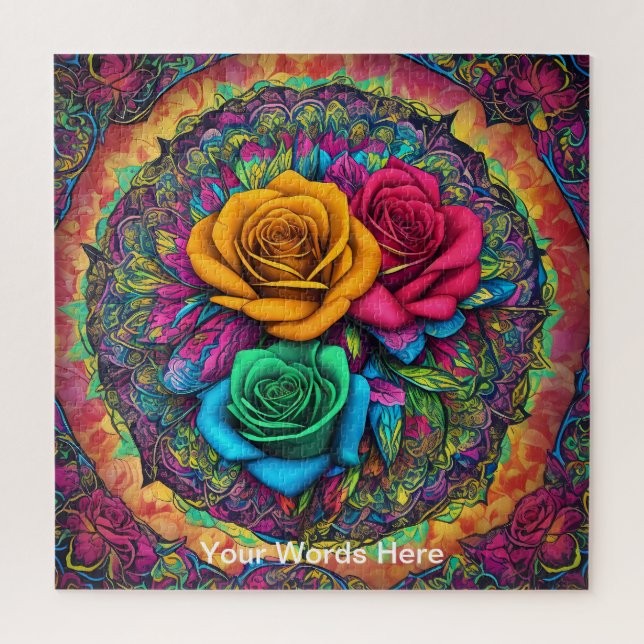 Unique psychedelic & fun personalized jigsaw puzzle (Vertical)