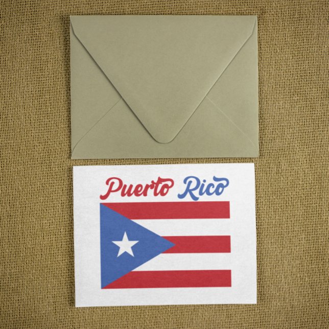 Unique Puerto Rico Flag Announcement Postcard (Unique Puerto Rico Flag Postcard)