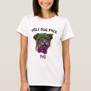 Unique Pug in sunglasses ugly dog face T-Shirt