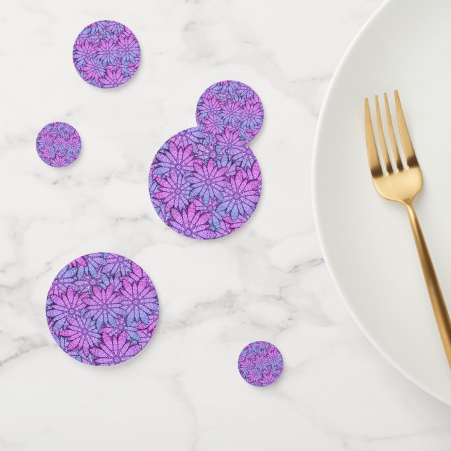 Unique Purple Floral Confetti (Group)