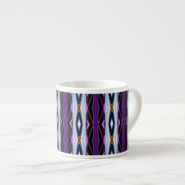 Unique Purple Pattern Espresso Cup (Front Right)