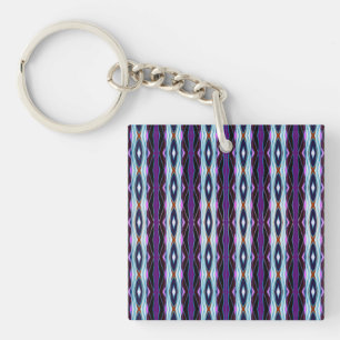 Unique Purple Pattern Key Ring