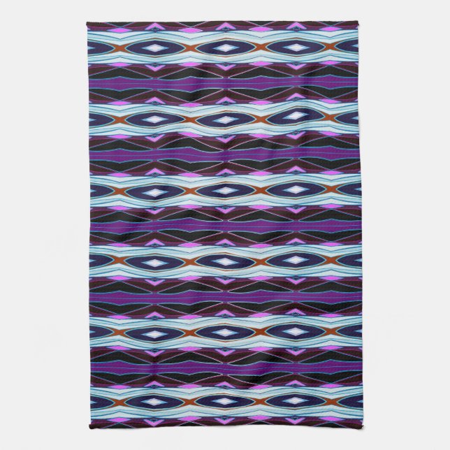 Unique Purple Pattern Tea Towel (Vertical)
