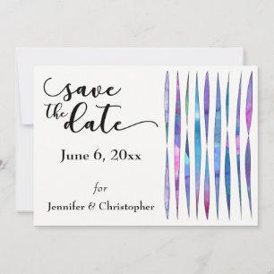 Unique Purple, Pink, Blue Modern Save the Date