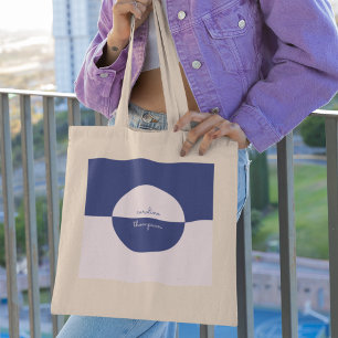 Unique Purple Pink & Script Monogram Tote Bag