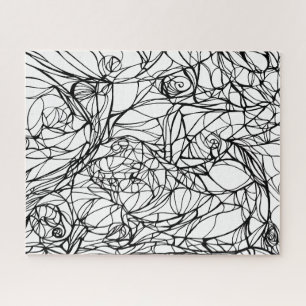 unique PUZZLE hand-drawn line art, colour this puz