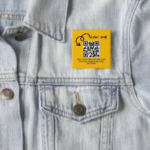 Unique QR code personalised scannable website 15 Cm Square Badge