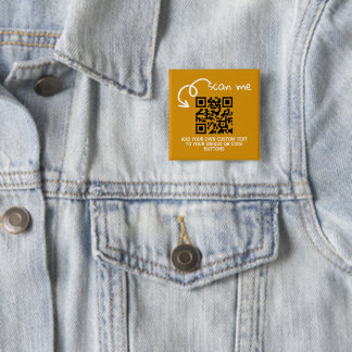 Unique QR code personalised scannable website 15 Cm Square Badge