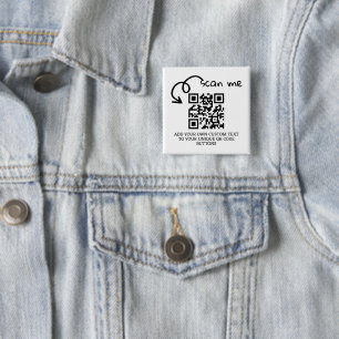 Unique QR code personalised scannable website 15 Cm Square Badge