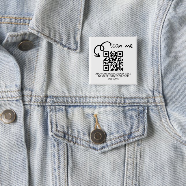 Unique QR code personalised scannable website 15 Cm Square Badge (In Situ)