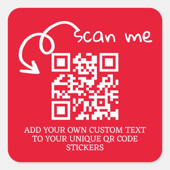 Unique QR code personalised scannable website Square Sticker (Front)