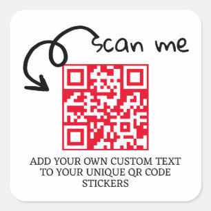 Unique QR code personalised scannable website Square Sticker