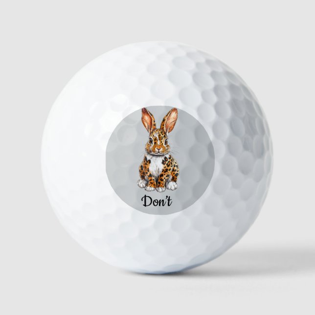 Unique Rabbit with Spotted Leopard Golf Balls (Front)