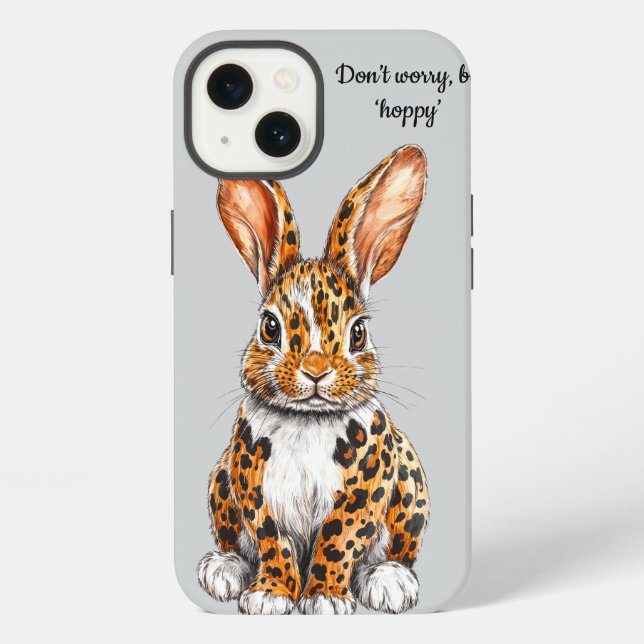 Unique Rabbit with Spotted Leopard iPhone Case (Back)