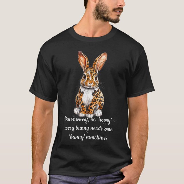 Unique Rabbit with Spotted Leopard T-Shirt (Front)