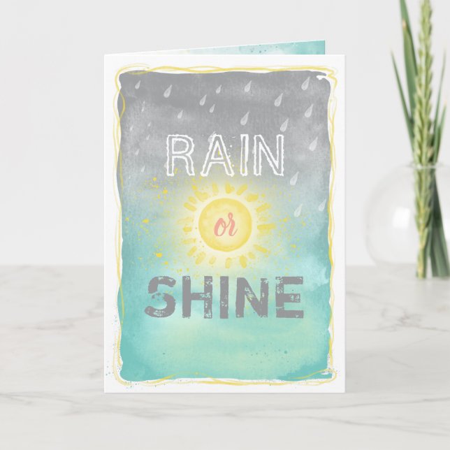 Unique Rain or Shine Monogram Valentine's Day Card (Front)