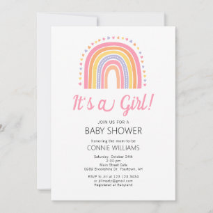 Unique Rainbow Baby Shower Invitation It's a girl