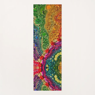 Unique Rainbow Mardi Gras bead art YOGA MAT- Yoga Mat