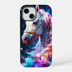 Unique Rainbow Unicorn Head Custom Name Girly Girl iPhone 15 Case