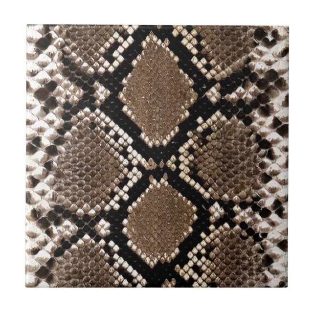Unique Rattlesnake Skin Custom Ceramic Tile (Front)