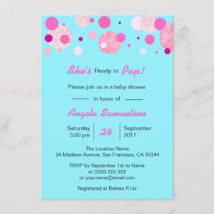 Unique READY TO POP Pink Blue Neutral Baby Shower Invitation