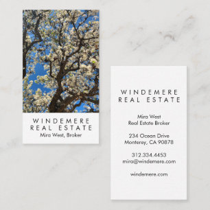 Unique Real Estate Agent Broker Cherry Blossom  Business Card