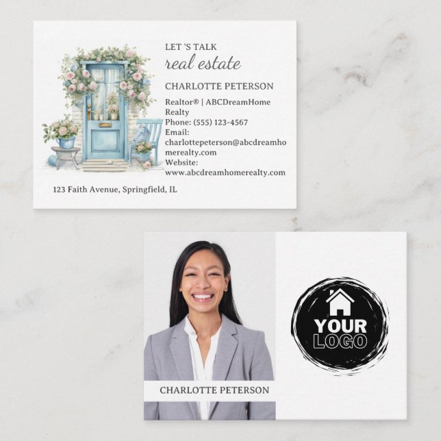 Unique Real Estate Agent  Business Card (Front/Back)