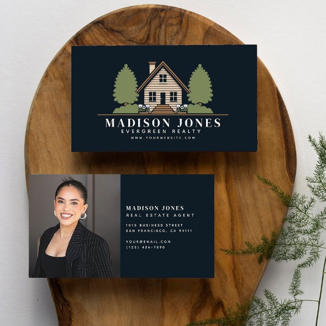 Unique Real Estate Agent Rustic House Photo Business Card (Creator Uploaded)