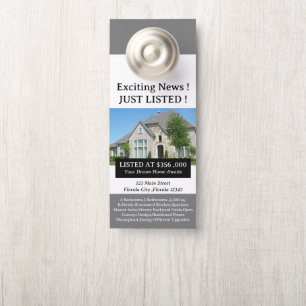 Unique Real Estate Realtor Just listed Door Hanger