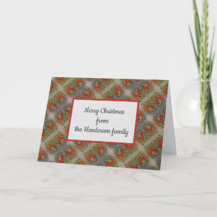 Unique Red and Green Holiday Colour Plaid Pattern Card