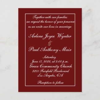 Unique Red And White  Invitation