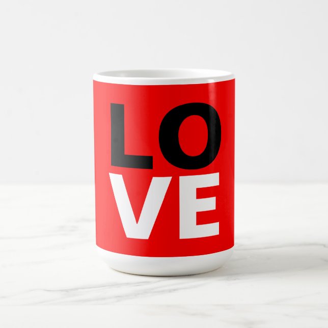 Unique Red Background Love Romance Coffee Mug (Center)