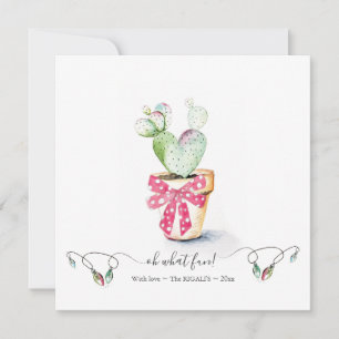 Unique Red & Green Cute Cactus Christmas Card