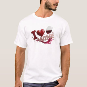 Unique Red I LOVEW WINE Artwork Creation T-Shirt