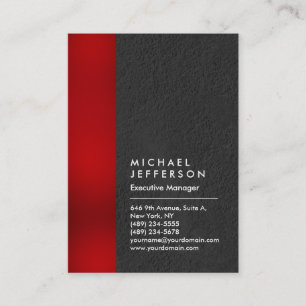 Unique red stripe grey professional modern business card