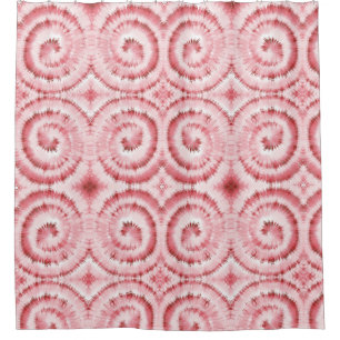 Unique Red Swirl Pattern Shower Curtain