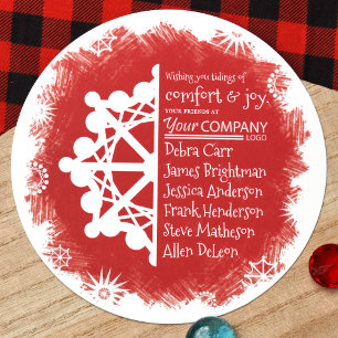 Unique Red, Turquoise White Business Holiday Card