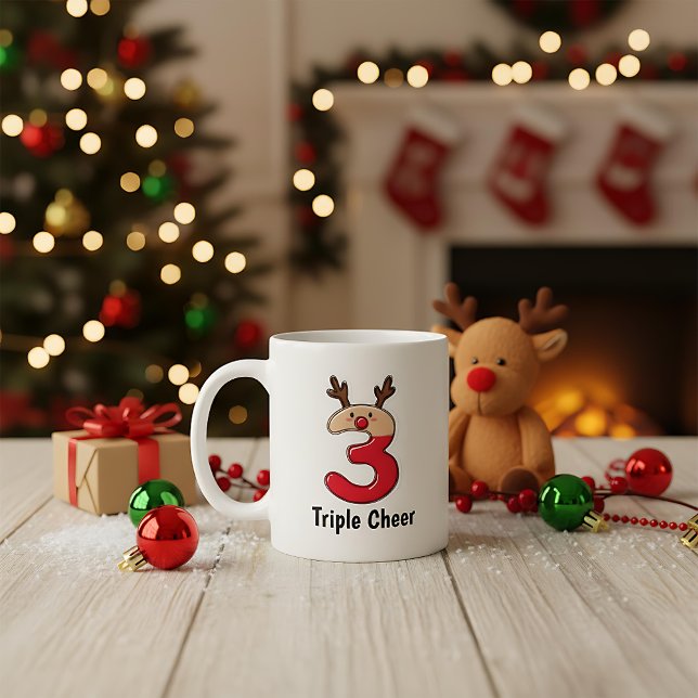  Unique reindeer personalized christmas coffee mug (Creator Uploaded)