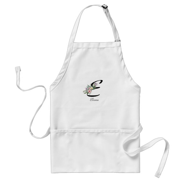 Unique Retirement Present Minimalist Floral Style Standard Apron (Front)