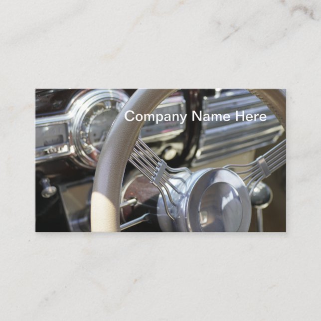 Unique Retro Automotive Business Card (Front)