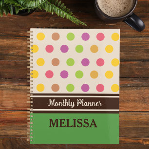 Unique Retro Colourful Dotted Green Background  Planner