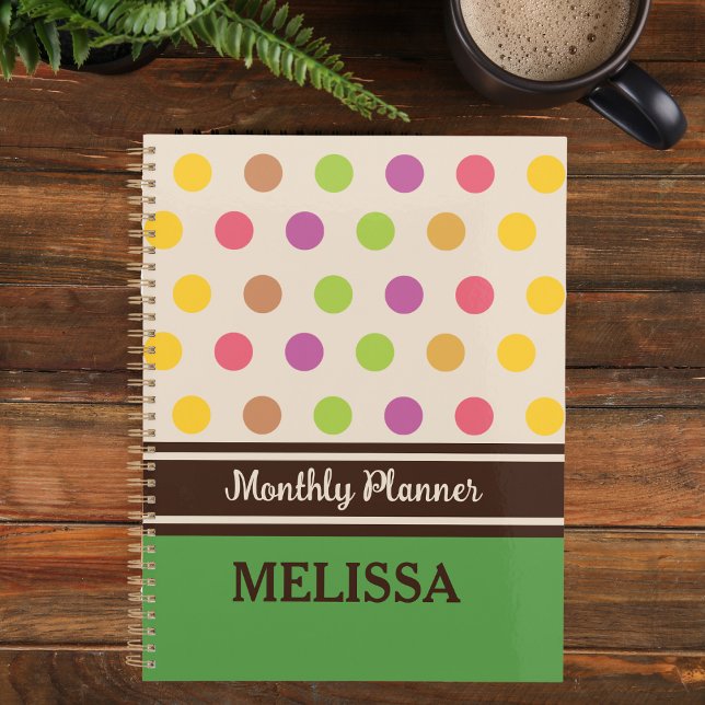 Unique Retro Colourful Dotted Green Background  Planner (Creator Uploaded)