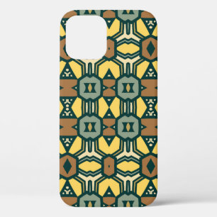 Unique retro geometrical pattern, vintage seamles iPhone 12 case