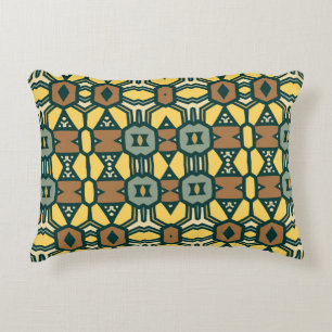 Unique retro geometrical pattern, vintage seamles decorative cushion