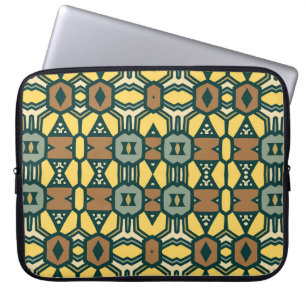 Unique retro geometrical pattern,  vintage seamles laptop sleeve