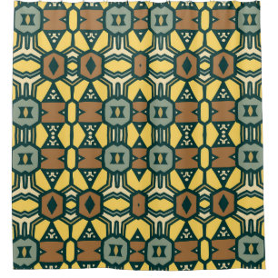Unique retro geometrical pattern, vintage seamles shower curtain