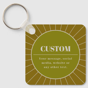 Unique Retro Inspired Editable Design Template Key Ring
