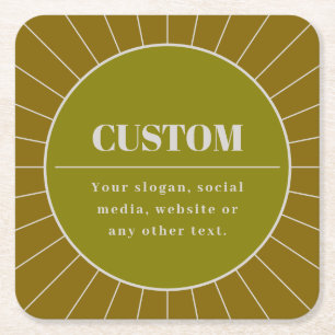 Unique Retro Inspired Editable Design Template Square Paper Coaster
