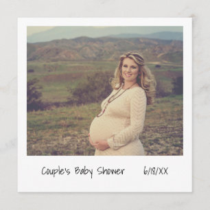 Unique Retro Instant Photo Couples Baby Shower Invitation